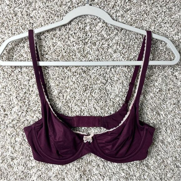 Victoria’s Secret Bra Women’s 34C Body by Victoria Dark Purple Unlined Demi - Picture 1 of 4